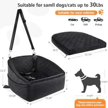 NEEZUKAR Dog Car Seat for Small Medium Dogs,Detachable Washable Dog Booster Seat Under 30lbs, Pet Ca...