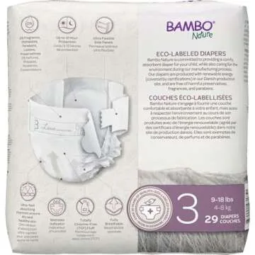 Bambo Nature Hypoallergenic Dream Baby Diapers, Eco-Labeled Sustainable Diapers, Enhanced Leakage Protection, Totally Chlorine-free, Skin Friendly, and Super Absorbent - Size 3 (87 Count)