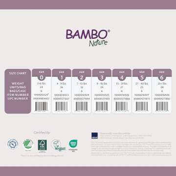 Bambo Nature Hypoallergenic Dream Baby Diapers, Eco-Labeled Sustainable Diapers, Enhanced Leakage Protection, Totally Chlorine-free, Skin Friendly, and Super Absorbent - Size 3 (87 Count)
