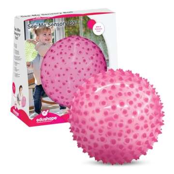 Edushape The Original Sensory Ball for Baby - 7" Transparent Pink Color Baby Ball That Helps Enhance...