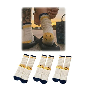 Cute Smiley Face Cotton Socks for Colorful Fun and Comfort