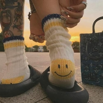 Cute Smiley Face Cotton Socks for Stylish Comfort