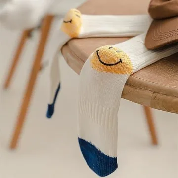 Cute Smiley Face Cotton Socks for Stylish Comfort