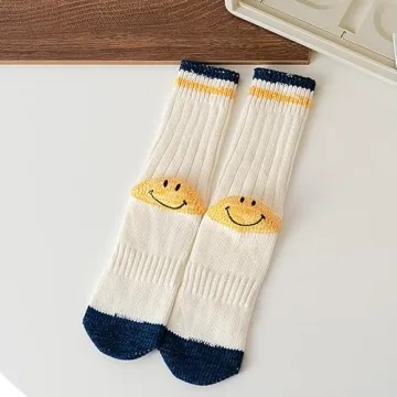 Cute Smiley Face Cotton Socks for Stylish Comfort