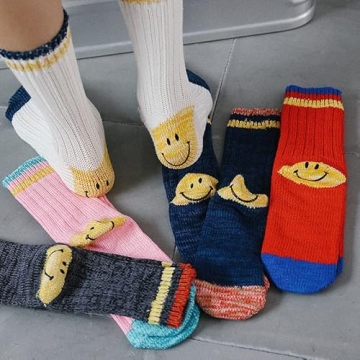 Cute Smiley Face Cotton Socks for Stylish Comfort