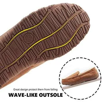 VLLy Slippers for Men Moccasins Slip-on Indoor Outdoor Mens Slippers House Shoes with Memory Foam