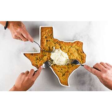 FIFTY UNITED PLATES Texas Shaped Baking Dish Serving Platter or Decorative Tray Charming Porcelain Bakeware Oven Microwave and Dishwasher Safe