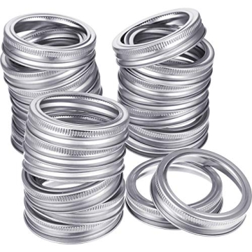 24 Durable Regular Mouth Canning Jar Replacement Metal Rings for Airtight Sealing
