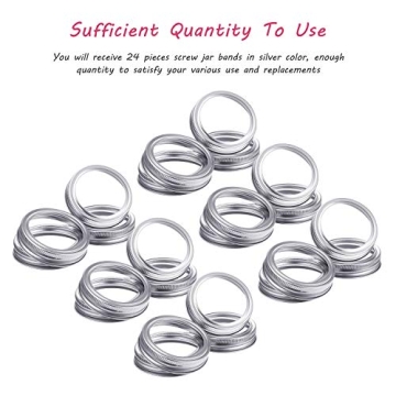 Durable Canning Jar Replacement Metal Rings - 24 Pack