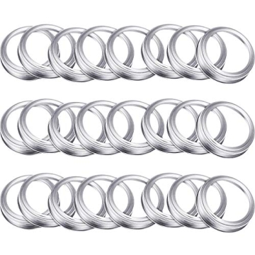 Durable Canning Jar Replacement Metal Rings - 24 Pack