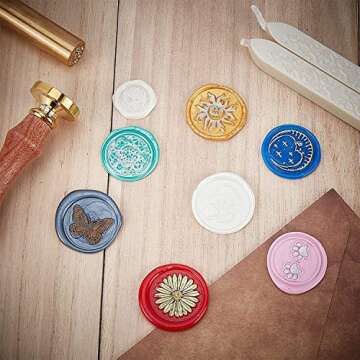 CRASPIRE Mushroom Crystal Wax Seal Stamp Head Olny Sealing Wax Stamp Head No Handle 25mm Removable Brass Stamp Head for Wedding Invitations Christmas Envelopes Craft Adhesive Waxing