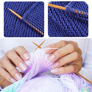 RELIAN Bamboo Knitting Needles Set - 75 Pcs, 15 Sizes