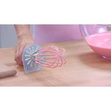 Whisk Wiper - Wipe a Whisk Easily - Multipurpose Kitchen Tool Made In USA - Includes 11" Stainless-Steel Whisk - Cool Baking Gadget, A Great Gift For Men & Women (2pc Whisk Wiper Set, Clear)