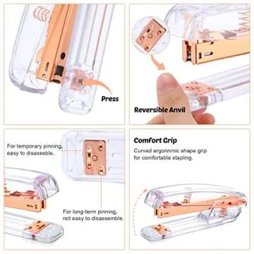 Chic Rose Gold Desk Accessories Kit for Women Official Use