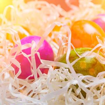 Jremreo 6 Colors 25oz (720g) Easter Grass Basket Filler Bulk, Assorted Crinkle Cut Paper Shred Filler for Easter Egg Hunt Decor, Gift Wrapping & Basket Filling