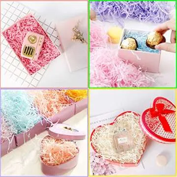 Jremreo 6 Colors 25oz (720g) Easter Grass Basket Filler Bulk, Assorted Crinkle Cut Paper Shred Filler for Easter Egg Hunt Decor, Gift Wrapping & Basket Filling