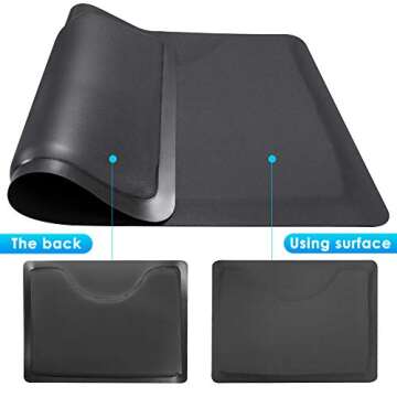 Salon mats for Hair Stylist Barber Shop Salon Floor Chair Mat - Black Square Anti-Fatigue Floor Mat -1/2" Thick Office Comfort Floor Mat