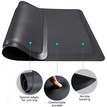 Salon mats for Hair Stylist Barber Shop Salon Floor Chair Mat - Black Square Anti-Fatigue Floor Mat -1/2" Thick Office Comfort Floor Mat