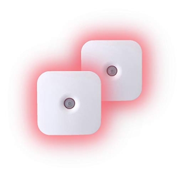 Sleep Aid Red LED Motion Sensor Portable Rechargeable Night Light - 2-Pack