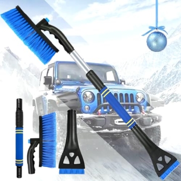 Extendable Snow Brush and Ice Scraper for Car Windshield – 31.5" - 25" Ice Scraper with Long Teles...