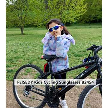 FEISEDY Kids Teens Baseball Polarized Sunglasses Sports TR90 Frame Boys Girls Cycling B2454