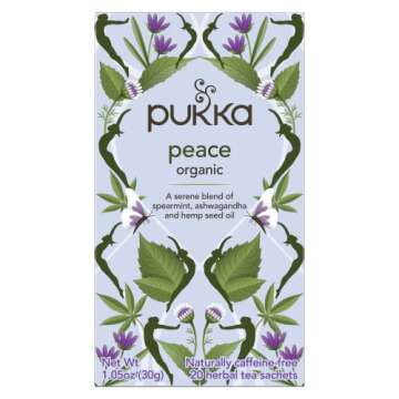 Pukka Organic Tea Bags, Spearmint, Ashwagandha, and Hemp Seed Oil, Peace Herbal Tea, 20 Count (Pack ...