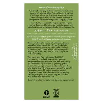 Pukka Organic Tea Bags, Spearmint, Ashwagandha, and Hemp Seed Oil, Peace Herbal Tea, 20 Count (Pack of 3)