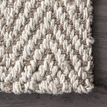 nuLOOM Vania Chevron Jute Area Rug 5x8 Off-White
