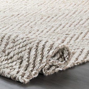 nuLOOM Vania Chevron Jute Area Rug 5x8 Off-White