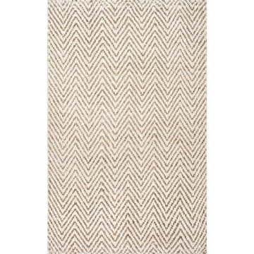 nuLOOM Vania Chevron Jute Area Rug 5x8 Off-White
