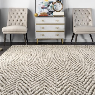 nuLOOM Vania Chevron Jute Area Rug 5x8 Off-White