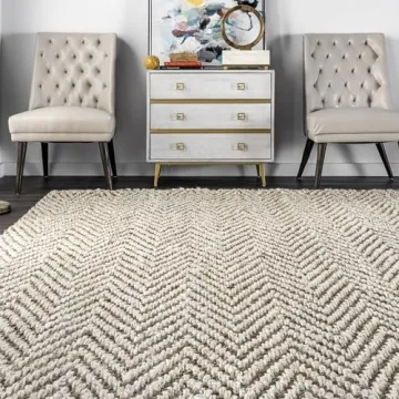 nuLOOM Vania Chevron Jute Area Rug 5x8 Off-White