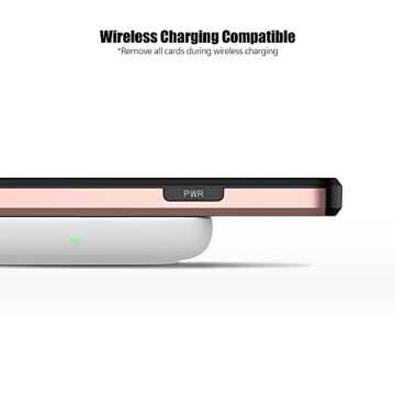 Nvollnoe for iPhone 13 Case with Card Holder Heavy Duty Protective Dual Layer Shockproof Hidden Card Slot Slim Wallet Case for iPhone 13 for Women&Men(Rose Gold)