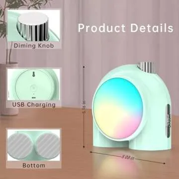 Divoom Planet-9 Smart Mood Lamp, Cordless Table Lamp with Programmable RGB LED for Bedroom Gaming Room Office, Green