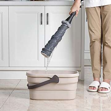 Eyliden Collapsible Bucket, Bucket for Cleaning Mop, 10L(2.6Gallon) Multiuse Foldable Water Pail, Portable Handy Basket for Cleaning Mop, Camping, Tailgating and More