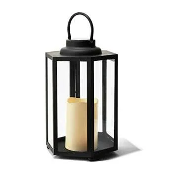 Outdoor Solar Lantern with Flameless Candle - 14 Inch