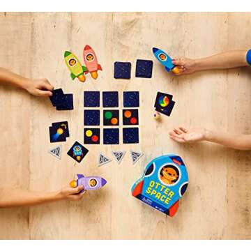 Mudpuppy Otter Space – Furry Version of Classic Kids Crazy 8’s Memory Game with Color Matching and Pattern Recognition for Children Ages 5 and Up, 2-4 Players