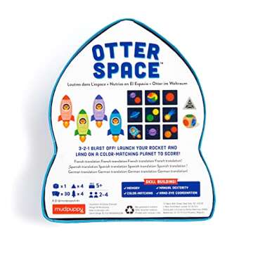 Mudpuppy Otter Space – Furry Version of Classic Kids Crazy 8’s Memory Game with Color Matching and Pattern Recognition for Children Ages 5 and Up, 2-4 Players