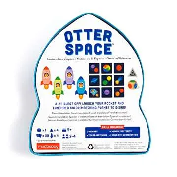 Mudpuppy Otter Space – Furry Version of Classic Kids Crazy 8’s Memory Game with Color Matching and Pattern Recognition for Children Ages 5 and Up, 2-4 Players