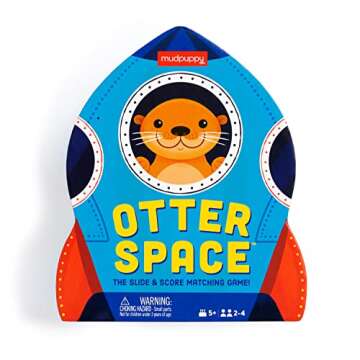 Mudpuppy Otter Space – Furry Version of Classic Kids Crazy 8’s Memory Game with Color Matching and Pattern Recognition for Children Ages 5 and Up, 2-4 Players