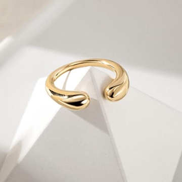Elegant Customizable 14K Gold Plated Cocktail Ring for Women