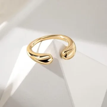 Elegant Customizable 14K Gold Plated Cocktail Ring for Women