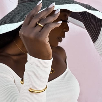 Elegant Customizable 14K Gold Plated Cocktail Ring for Women