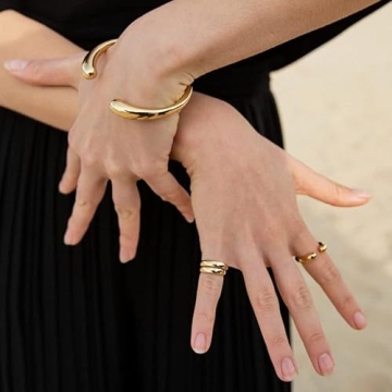 Elegant Customizable 14K Gold Plated Cocktail Ring for Women