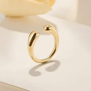 Elegant Customizable 14K Gold Plated Cocktail Ring for Women