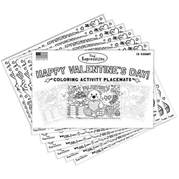 Tiny Expressions Valentine's Day Coloring Placemats Pack of 12