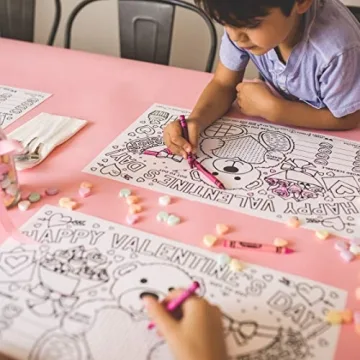 Tiny Expressions Valentine's Day Coloring Placemats Pack of 12