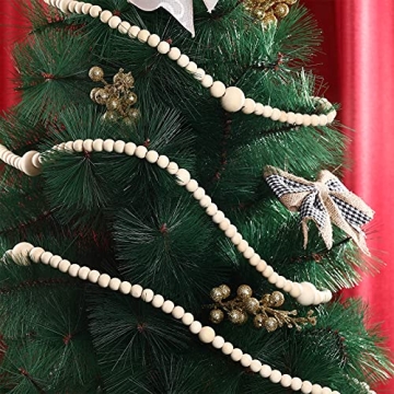Charming 12 Feet Wooden Bead Garland for Christmas Decor