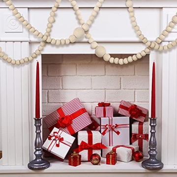 Charming 12 Feet Wooden Bead Garland for Christmas Decor