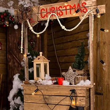 Charming 12 Feet Wooden Bead Garland for Christmas Decor